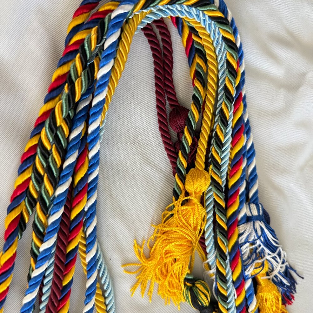 Belt Double Graduation Multicolor Honor Cord 6ps - Picture 8 of 8